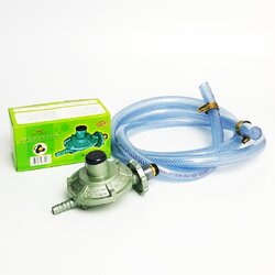 หัวปรับแรงดันแก๊ส ( แรงดันต่ำ ) + สายแก๊ส 2 เมตร + กิ๊ปรัดสาย 2 ตัว