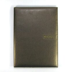 แฟ้มเมนูปกหนังอย่างดี ขนาด A4 ( 12 แผ่น ) สีน้ำตาล