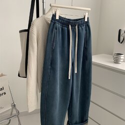 กางเกงยีนส์นิ่มบุขน Denim Warm Pants - M L XL