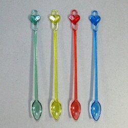 ช้อนคนเหล้าสีใส รูปหัวใจ