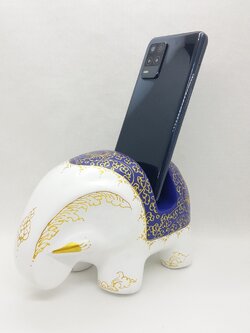 ช้างวางมือถือและนามบ้ตร Size M สีขาวน้ำเงิน