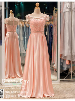 รหัส ชุดราตรียาว :PF056 ชุดราตรียาว เดรสออกงาน ชุดไปงานแต่งงาน ชุดแซก สีชมพู สวยด้วยลูกไม้ด้านบนและเรียบหรูด้วยผ้าซาติน เหมาะสำหรับงานแต่งงาน งานกลางคืน กาล่าดินเนอร์