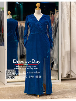 รหัส ชุดราตรียาว : PFL111 ชุดไปงานแต่งคนอ้วน ชุดราตรียาวคนอ้วน คนอวบสวยๆ แขนยาว ผ้ากลิตเตอร์ สวย เรียบ หรูดูแพง