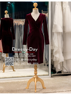 รหัส ชุดราตรี :PFS074 ชุดราตรีสั้น มีแขน สีแดง สวยเซ็กซี่ สง่า ใส่เป็นชุดไปงานแต่งงาน งานกาล่าดินเนอร์ งานเลี้ยง งานพรอม งานรับกระบี่