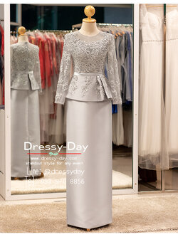 รหัส ชุดเจ้าภาพ : PFL217 ชุดแม่เจ้าสาวตอนเช้า กลางวัน แบบไม่แก่ สวยเรียบหรูปังเกินต้าน