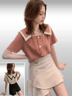 เสื้อแฟชั่นสวยหวานสไตล์เกาหลี มี2สี รหัส2328