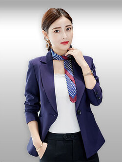 เสื้อสูทผู้หญิงแขนยาวสีกรมท่าแบบสวยหรูรหัส1878