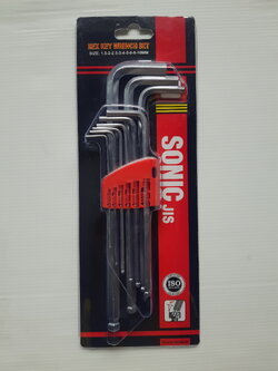 ประแจแอลหัวบอล หกเหลี่ยม แบบยาว 9 ตัว/ชุด 02-7374802-3