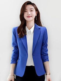 เสื้อสูทผู้หญิงแขนยาวสีน้ำเงินแบบสวยหรู มี 5 ไซส รหัส1874