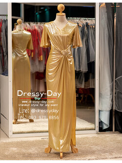 รหัส ชุดราตรียาว : PFL132 ชุดไปงานแต่งงานแบบมีแขน พร้อมส่ง ชุดไปงานแต่งงานกลางคืน เรียบ หรู ดูแพง คนอวบ คนอ้วนใส่สวย