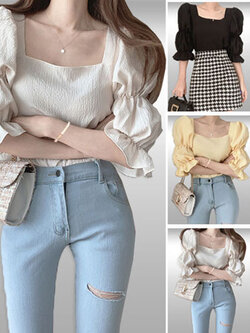 เสื้อแฟชั่นสวยหวานสไตล์เกาหลี มี3สีรหัส2356