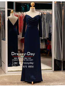 รหัส ชุดราตรียาว : PFL151 ชุดไปงานแต่ง แบบมีแขน ใส่ไปงานแต่งงานกลางคืน เรียบ หรู ดูแพง พร้อมส่ง