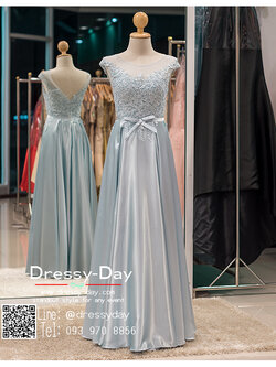 รหัส ชุดราตรี : PF148 ชุดราตรียาว สีฟ้า แขนล้ำ ผ้าลูกไม้ซีทรูหน้าหลัง กระโปรงผ้าเครปซาติน สวยแบบเจ้าหญิง ดูดีแบบนางฟ้า ใส่ออกงาน ไปงานแต่งงาน งานเลี้ยง งานประกวด งานรับรางวัล งานกาล่าดินเนอร์ งานพรอม งานบายเนียร์ งานเดินพรหมแดง ปังมาก