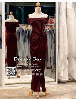 รหัส ชุดราตรียาว : PFL139 ชุดไปงานแต่ง จับเดรป แบบมีแขน ชุดไปงานแต่งงานกลางคืน เรียบ หรู ดูแพง คนอ้วนใส่สวย พร้อมส่ง