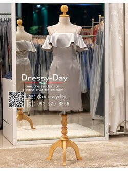 รหัส ชุดราตรี :PAS005 ชุดราตรีสั้น พร้อมส่ง เปิดไหล่ โชว์ไล่ ปิดต้นแขน มีสายเดี่ยวสวยเก๋ ใส่ไปงานแต่งกลางคืน กลางวัน สวย หรู ดูดีมากค่ะ