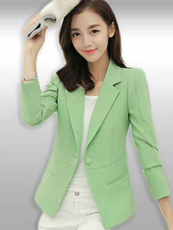 เสื้อสูทผู้หญิงแขนยาวสีเขียวแบบเรียบหรู มี5ไซส รหัส 1755