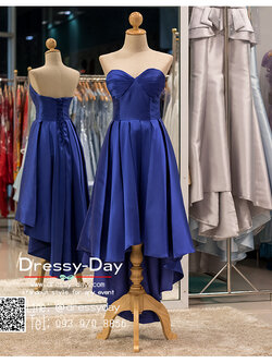 รหัส ชุดราตรีหน้าสั้นหลังยาว :PF137 ชุดแซก ชุดราตรีน้ำเงิน หน้าสั้นหลังยาว ชุดพรีเวดดิ้งใส่ถ่ายพรีเวดดิ้งแนวเจ้าหญิง ริมทะเล หรือในสวน หรือใส่งานวันจริง ที่สวยที่สุดในโลกไปงานแต่งงาน