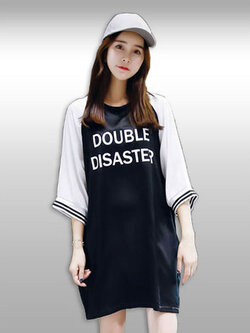 เสื้อแฟชั่นคอกลมทรงหลวมสไตล์เกาหลี รหัส1943