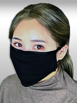 พร้อมส่ง!! หน้ากากผ้าสีดำ 2ชั้น ซักได้ รหัส M0407-BLACK