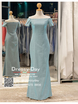 รหัส ชุดราตรียาว : PK007 ชุดราตรียาวมีแขน ชุดไปงานแต่งกลางคืน ใส่แล้วไม่อ้วน