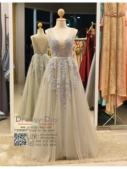 รหัส ชุดราตรี :PF074 ขาย ชุดราตรียาว สีเทา คอวี สวย หรู น่ารักแบบเจ้าหญิง ใส่แล้วดูสง่ามากๆค่ะ ใส่ไปงานแต่ง งานพรหมแดง งานกาล่าดินเนอร์ งานรับกระบี่ ชุดถ่ายพรีเวดดิ้ง