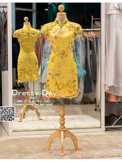 รหัส ชุดกี่เพ้า :KPS042 ชุดกี่เพ้าพร้อมส่ง มีชุดกี่เพ้าคนอ้วน แบบสั้น สีเหลือง ปักลูกไม้ ดิ้นทอง คัตติ้งเป๊ะมาก ใส่ออกงาน ไปงานแต่งงาน ใส่เป็นชุดพิธีกร ชุดเพื่อนเจ้าสาว ชุดถ่ายพรีเวดดิ้ง ชุดยกน้ำชา หรือ ใส่ ชุดกี่เพ้าแต่งงาน สวยมากๆ ค่ะ