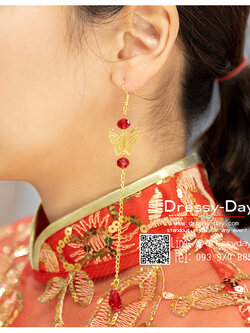 รหัส ต่างหูจีนโบราณ : TR119 ต่างหูจีนโบราณ พร้อมส่ง เครื่องประดับชุดกี่เพ้า ชุดยกน้ำชา เครื่องประดับผมจีน สวย หรูหรา สะกดทุกสายตา
