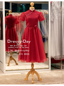 รหัส ชุดยกน้ำชา : PFS137 ชุดราตรีมินิมอล ผู้หญิง สวย หรู เรียบโก้ปังเกินต้านเหมือนดาราใส่