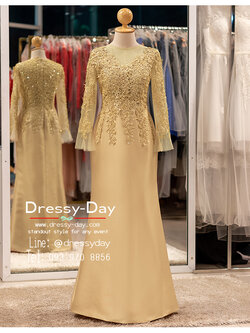 รหัส ชุดเจ้าภาพ : PFL197 ชุดแม่เจ้าสาวไม่แก่ ชุดแม่เจ้าสาววัยรุ่น สวย หรูหรา ทันสมัยกับ งานเช้า กลางวัน ตอนกลางคืน