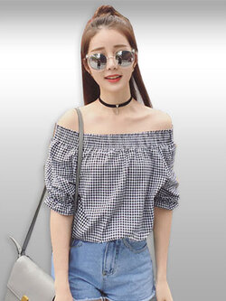 เสื้อแฟชั่นเปิดไหล่สวยน่ารักสไตล์เกาหลี รหัส 1731