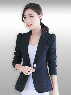 เสื้อสูทผู้หญิงแขนยาวสีดำแบบเรียบหรู มี 5 ไซส รหัส1632