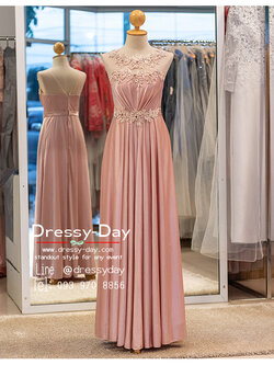 รหัส ชุดไปงานแต่ง : PFL239 ชุดไปงานแต่งสีชมพู สวย เรียบหรู ดูแพงในทุกมุมกล้อง