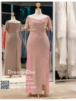 รหัส ชุดราตรียาว : PFL090 ชุดราตรียาว สีชมพู/โรสโกลด์ ไหล่เปาด เข้ารูป ผ่าด้านข้างสุดเซ็กซี่ เหมาะใส่ออกงานกลางคืน งานแต่งงาน งานกาล่าดินเนอร์ งานเลี้ยง งานพรอม งานรับกระบี่