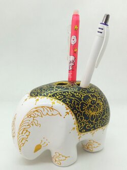 ช้างเสียบดินสอปากกา Size S ขาวดำ