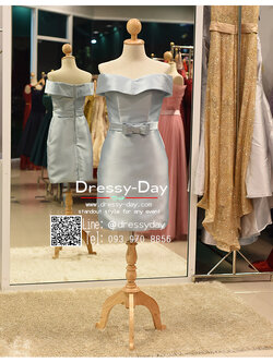 รหัส ชุดราตรีสั้น :PF084 ชุดราตรีสั้น ผ้าไหม สีฟ้า ใส่ไปงานแต่งงานกลางวัน กลางคืน ใส่ไปงานหมั้น งานรับปริญญา งานเลี้ยง ชุดเพื่อนเจ้าสาว สวย เรียบหรู น่ารักที่สุดคร๊า