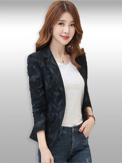 เสื้อสูทผู้หญิงสีดำสวยหรูสไตล์เกาหลีมี 5 ไซส รหัส2238