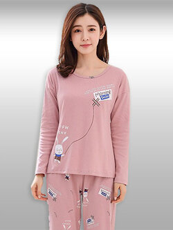 ชุดเซ็ทเสื้อกางเกงขายาวลายกระต่ายสุดน่ารัก รหัส2105