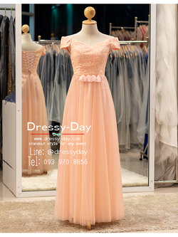 รหัส ชุดราตรียาว : PFL161 ชุดไปงานแต่ง พร้อมส่ง มีแขน โชว์ไหล่ ชุดไปงานแต่งงานกลางคืน เรียบ หรู ดูแพง