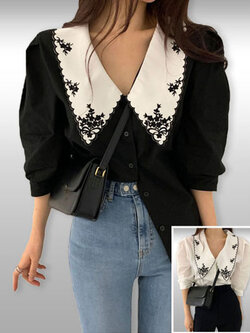 เสื้อแฟชั่นแบบสวยหวานมี2สี รหัส 2402