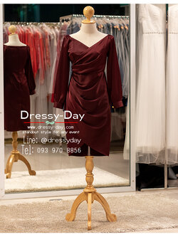 รหัส ชุดราตรีสั้น :PFS100 ชุดราตรีสั้นพร้อมส่ง ชุดราตรีสั้น เปิดไหล่ สวย เรียบ หรูแบบทันสมัย คนอวบอ้วนใส่สวย