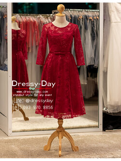 รหัส ชุดราตรีสั้น :PFS115 ชุดราตรีสั้น ชุดยกน้ำชาพิธีหมั้นจีน สวย เรียบง่าย แต่ทันสมัย