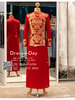 รหัส เสื้อจีนชาย : KPM033 ชุดแต่งงานจีนโบราณชาย อลังการตามประเพณีจีนดั้งเดิม หล่อ เท่ห์ หรู แบบจัดเต็ม