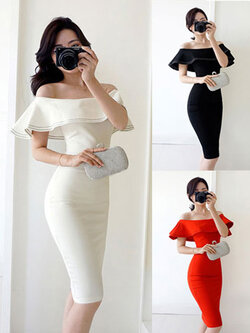 สินค้าพรีออเดอร์ ชุดเดรสแฟชั่นสไตล์เรียบหรู 3สี 4ไซส รหัส PO-Dress-021