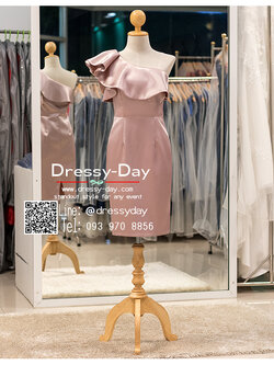 รหัส ชุดราตรี :PFS073 ชุดราตรีสั้น พร้อมส่ง โชว์ไหล่ ไหล่เดี่ยว ไหล่เฉียง สวย เรียบ หรู ใส่ได้หลากหลายโอกาส