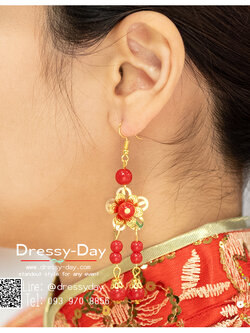 รหัส ต่างหูจีนโบราณ : TR123 ต่างหูจีนโบราณ พร้อมส่ง เครื่องประดับชุดกี่เพ้า ชุดยกน้ำชา เครื่องประดับผมจีน สวย หรูหรา สะกดทุกสายตา