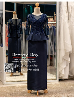 รหัส ชุดเจ้าภาพ : PFL135 ชุดแม่เจ้าสาว แม่เจ้าบ่าว ชุดราตรีผู้ใหญ่ สวย หรูหราแบบไม่ปราณีแขก คนอวบ อ้วนใส่สวย