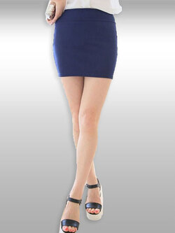 กระโปรงแฟชั่นสีกรมท่าแบบสั้น รหัส 2125