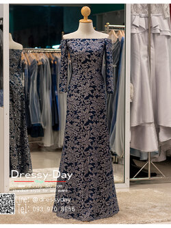 รหัส ชุดราตรียาว :PFL076 ชุดแซก ชุดราตรียาวสกรีนงานเพชรทั้งชุดรูปดอกไม้ ไหล่ปาด ดูดีมีระดับ ราตรียาวสวยหรู ปิดต้นแขน พรางหน้าทอง ใส่แล้วผอม ใส่แล้วเพรียว สวย หรู อลังและปังสุดๆ สวยเก๋เหมาะใส่ออกงานกลางคืน งานแต่งงาน สีกรม แขนยาวเลยข้อศก