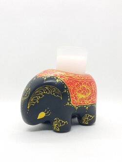 ช้างใส่เทียนหอมเทียน Size S ดำแดง