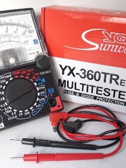 SUNWA (ํYG) มัลติมิเตอร์ YX-360TRE-B หน้าจอเข็ม ครบชุด พร้อมใช้งาน